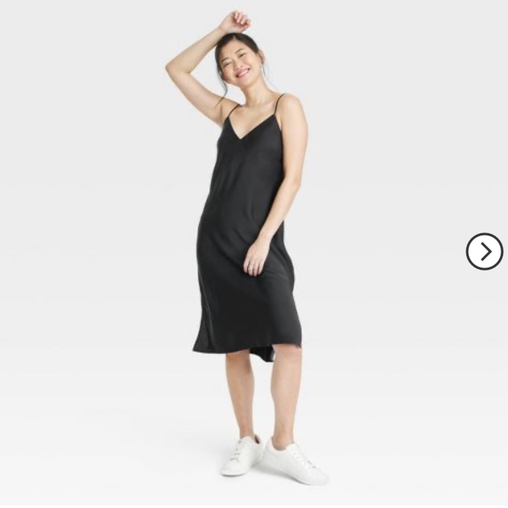 NWOT black slip dress